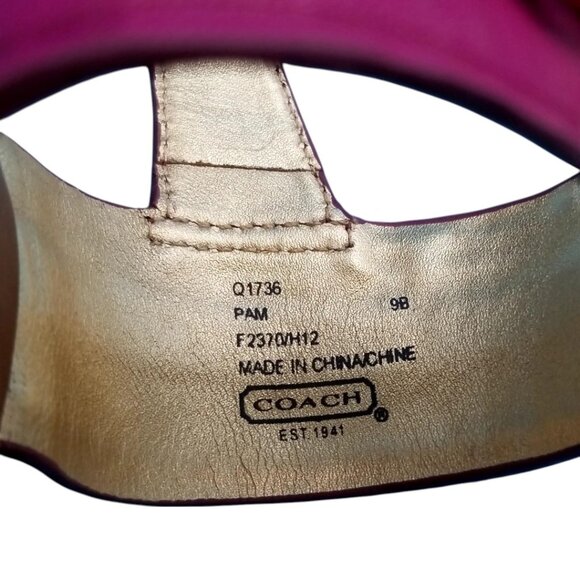 LIKE NEW - Coach Pam Semi Matte Leather Wedges - SIZE 9B - Picture 6 of 6